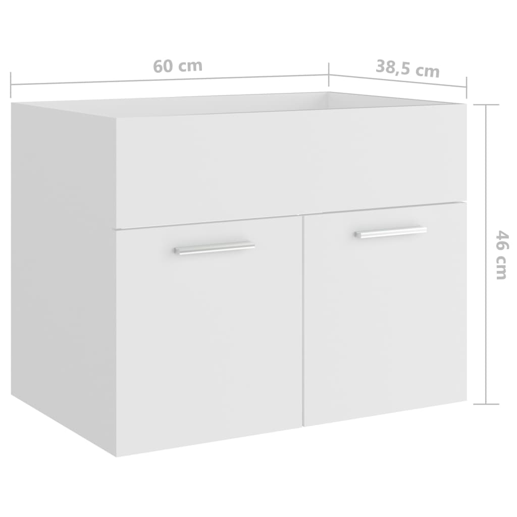 Servantskap hvit 60x38,5x46 cm sponplate