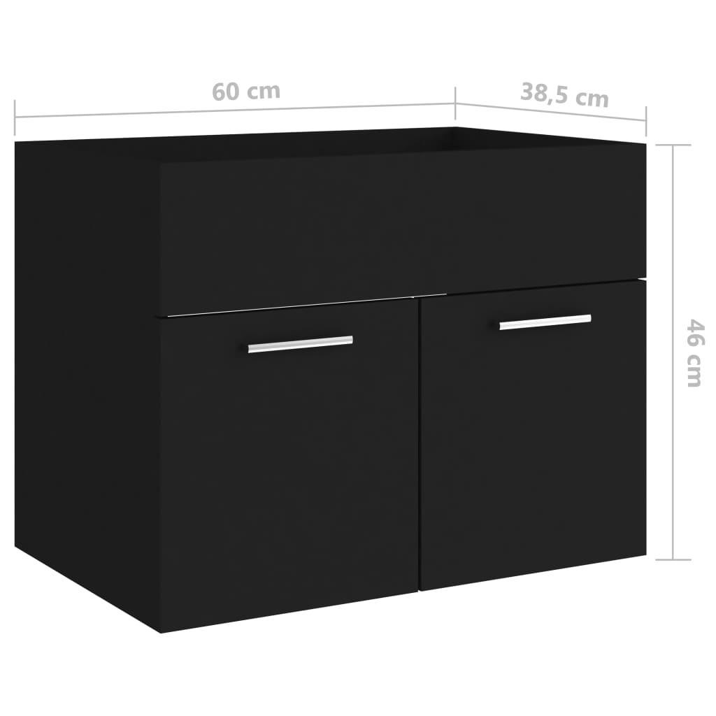 Servantskap svart 60x38,5x46 cm sponplate