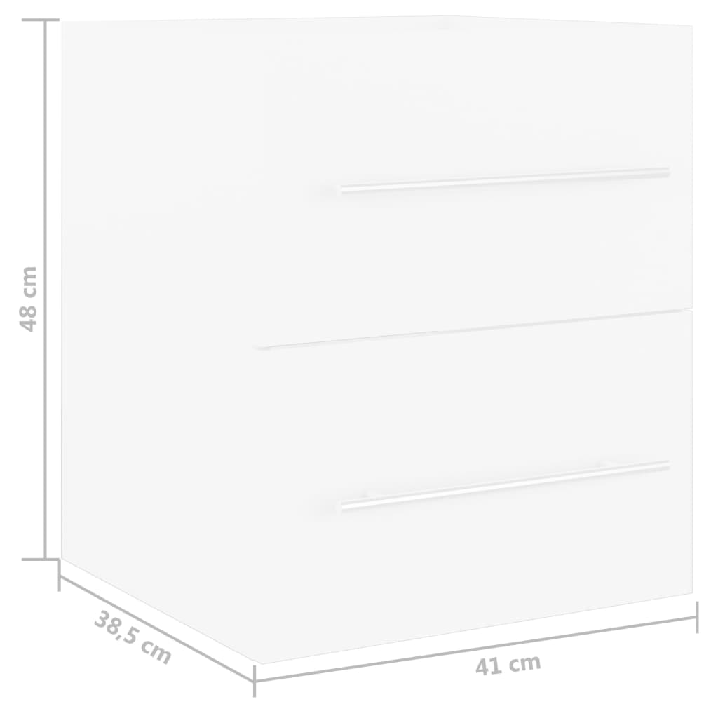 Servantskap hvit 41x38,5x48 cm sponplate