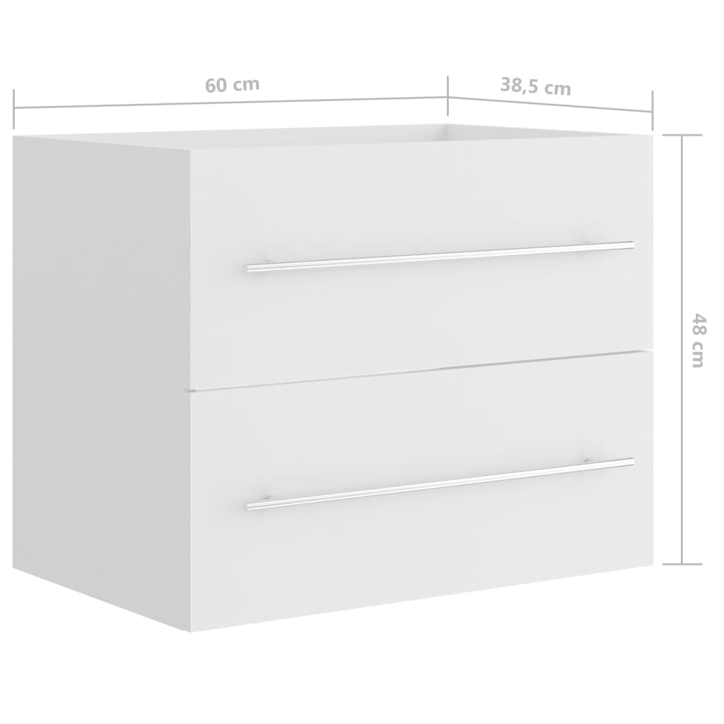 Servantskap hvit 60x38,5x48 cm sponplate