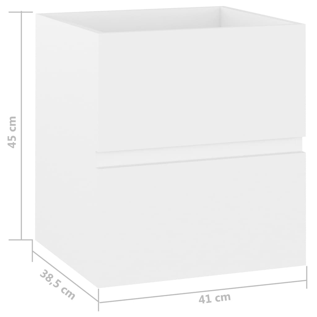 Servantskap hvit 41x38,5x45 cm konstruert tre