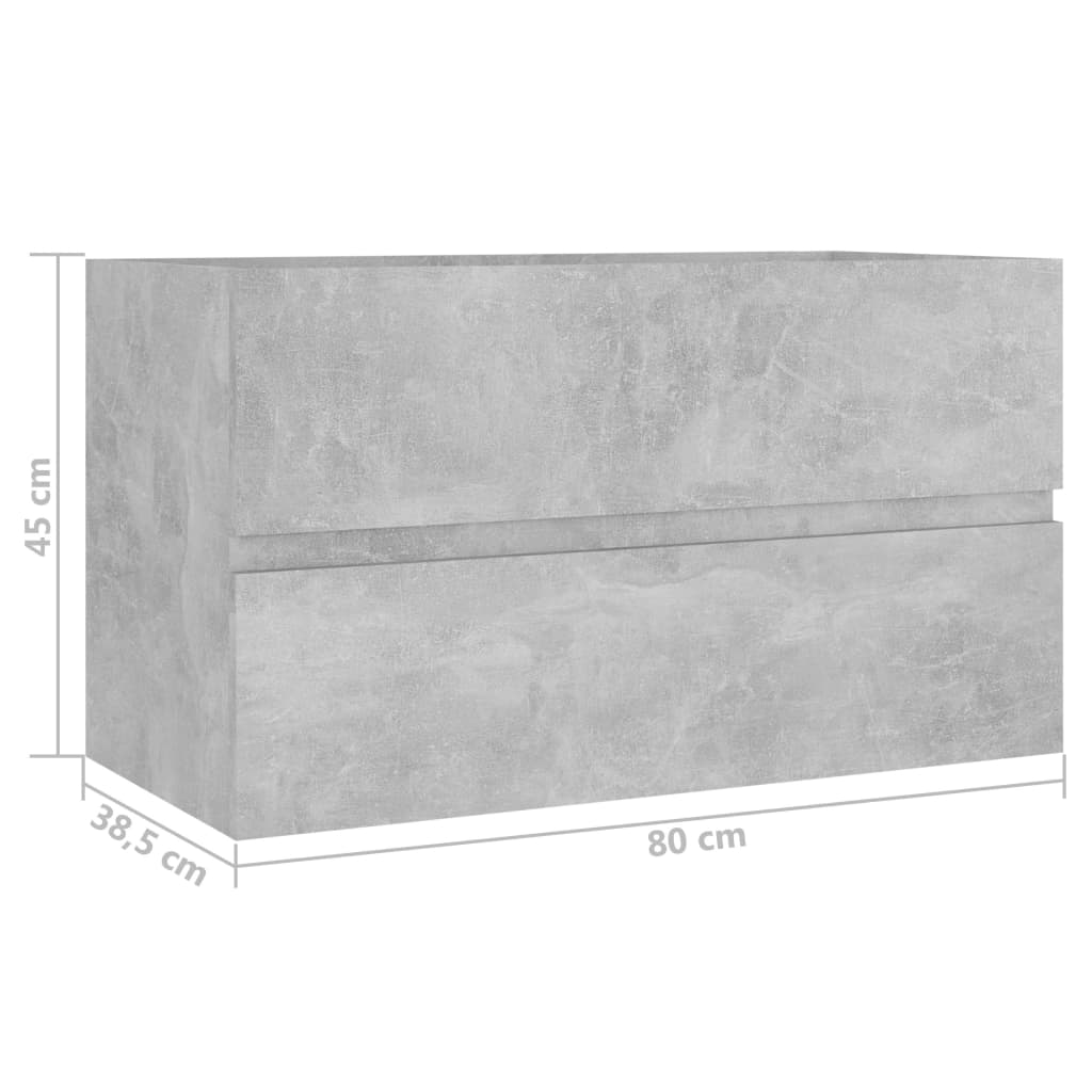 Servantskap betonggrå 80x38,5x45 cm konstruert tre