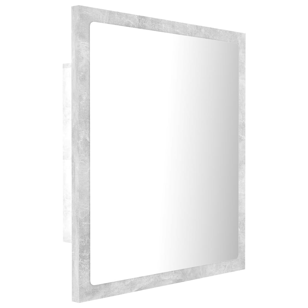 LED-badespeil betonggrå 40x8,5x37 cm akryl