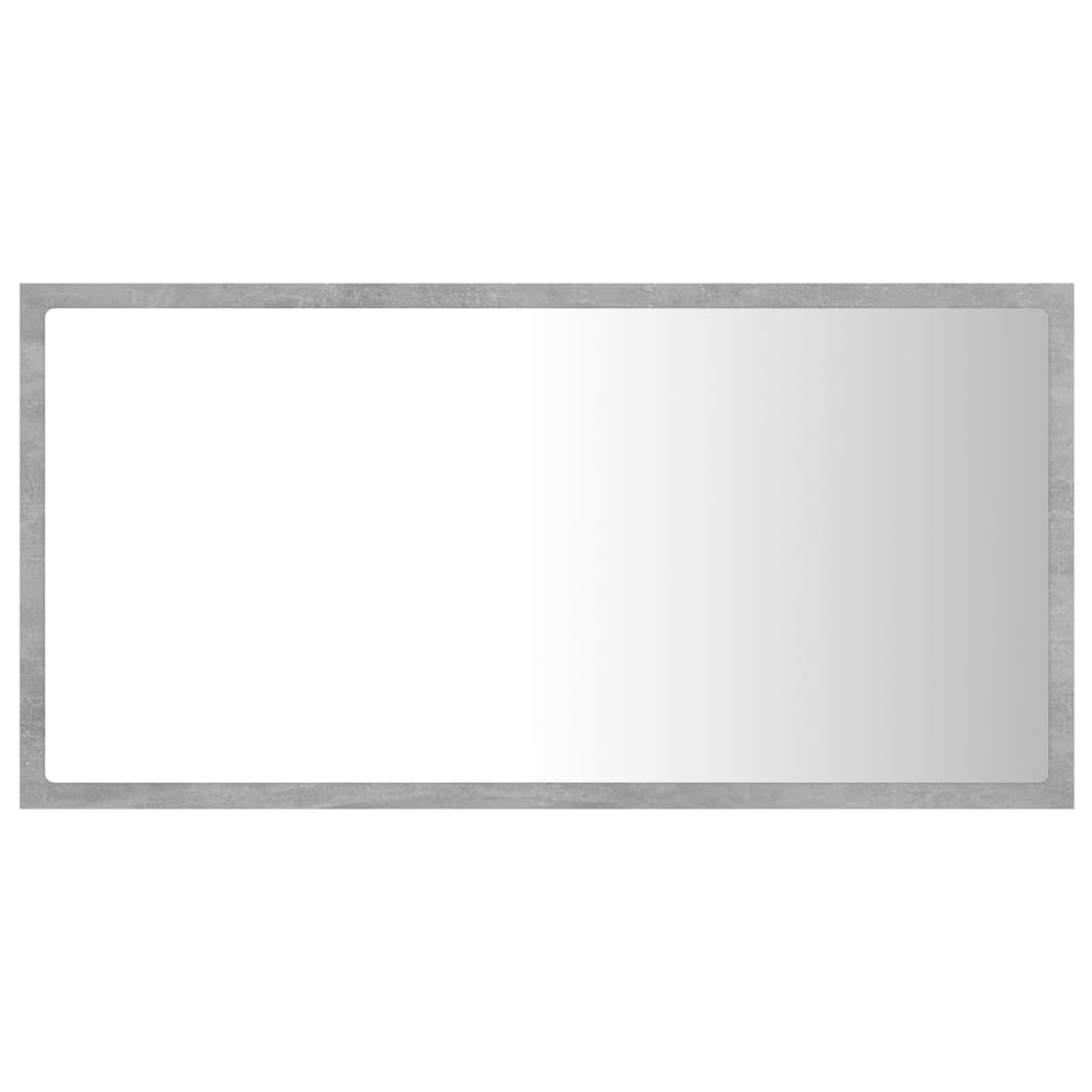 LED-badespeil betonggrå 80x8,5x37 cm akryl