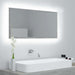 LED-badespeil betonggrå 90x8,5x37 cm akryl