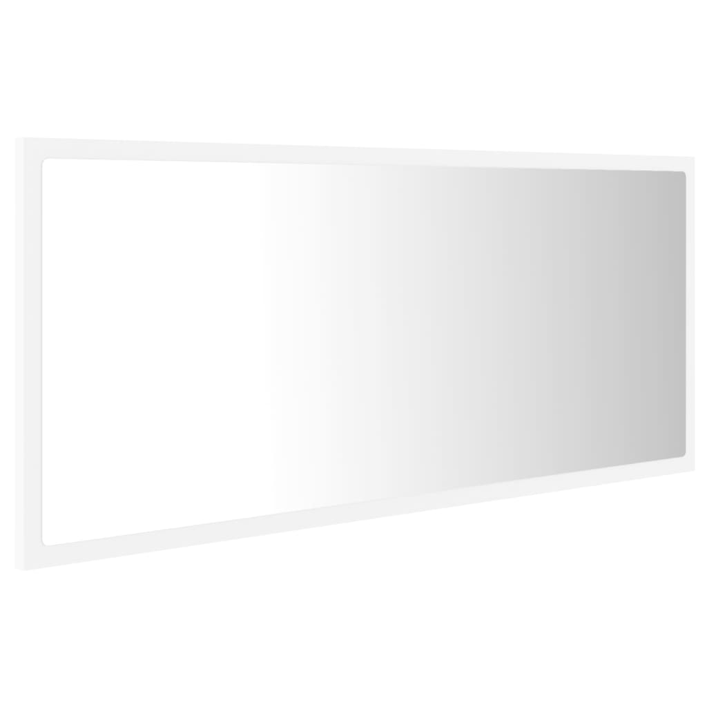 LED-badespeil hvit 100x8,5x37 cm akryl