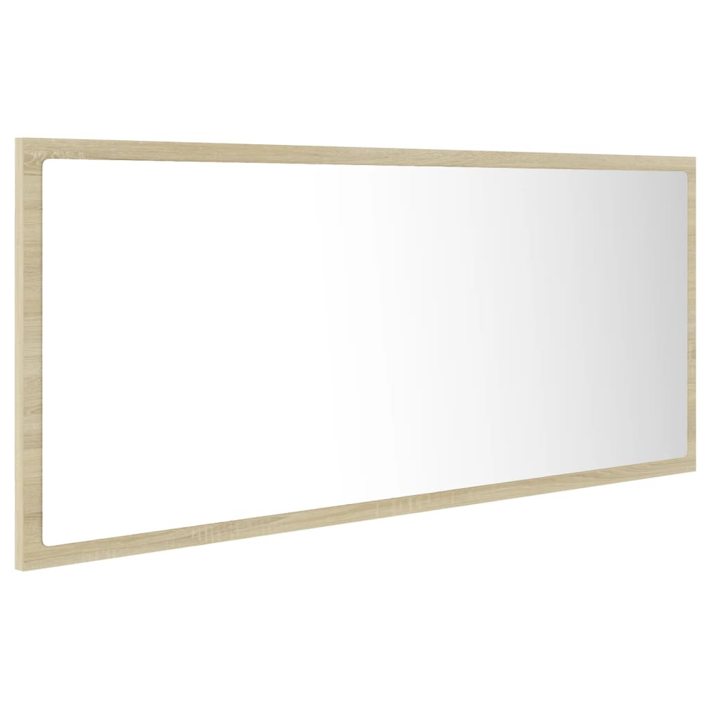 LED-badespeil sonoma eik 100x8,5x37 cm akryl