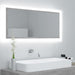 LED-badespeil betonggrå 100x8,5x37 cm akryl