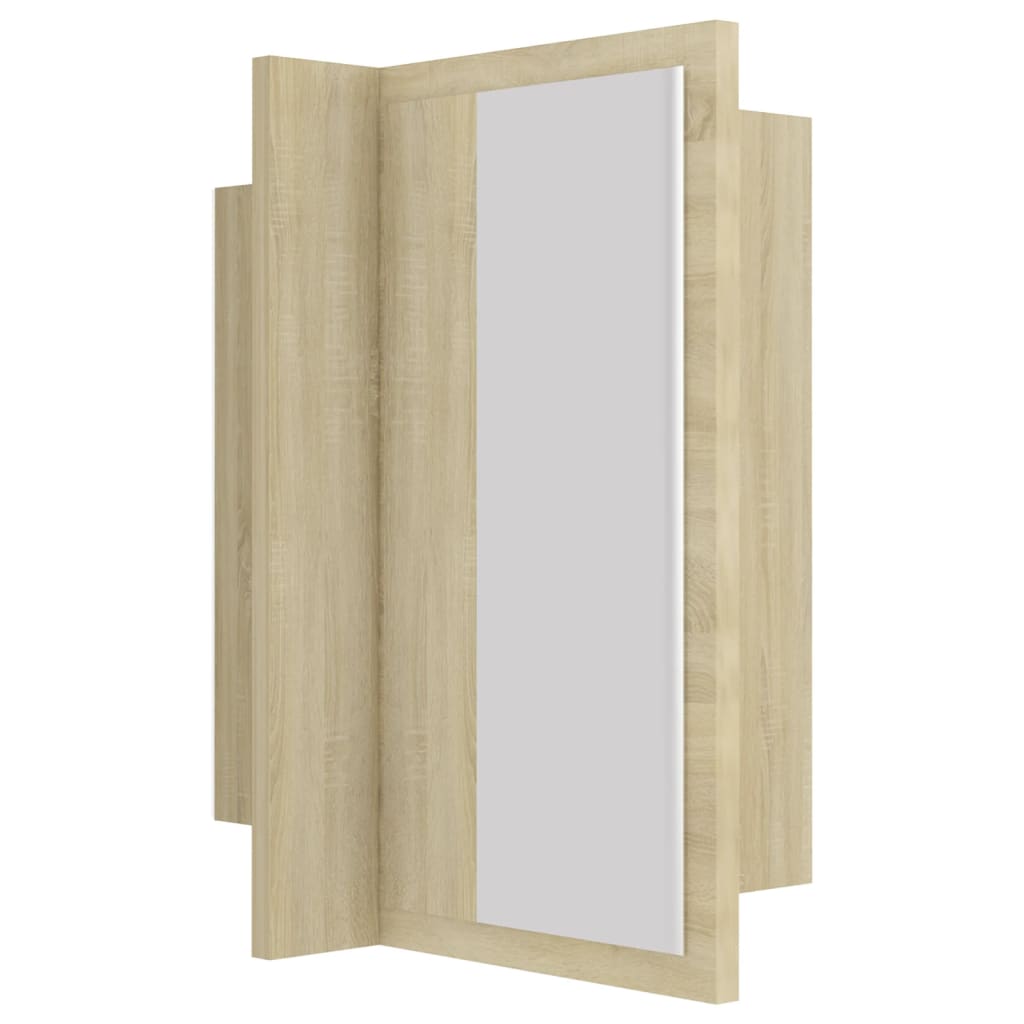 LED-speilskap til baderom sonoma eik 40x12x45 cm akryl