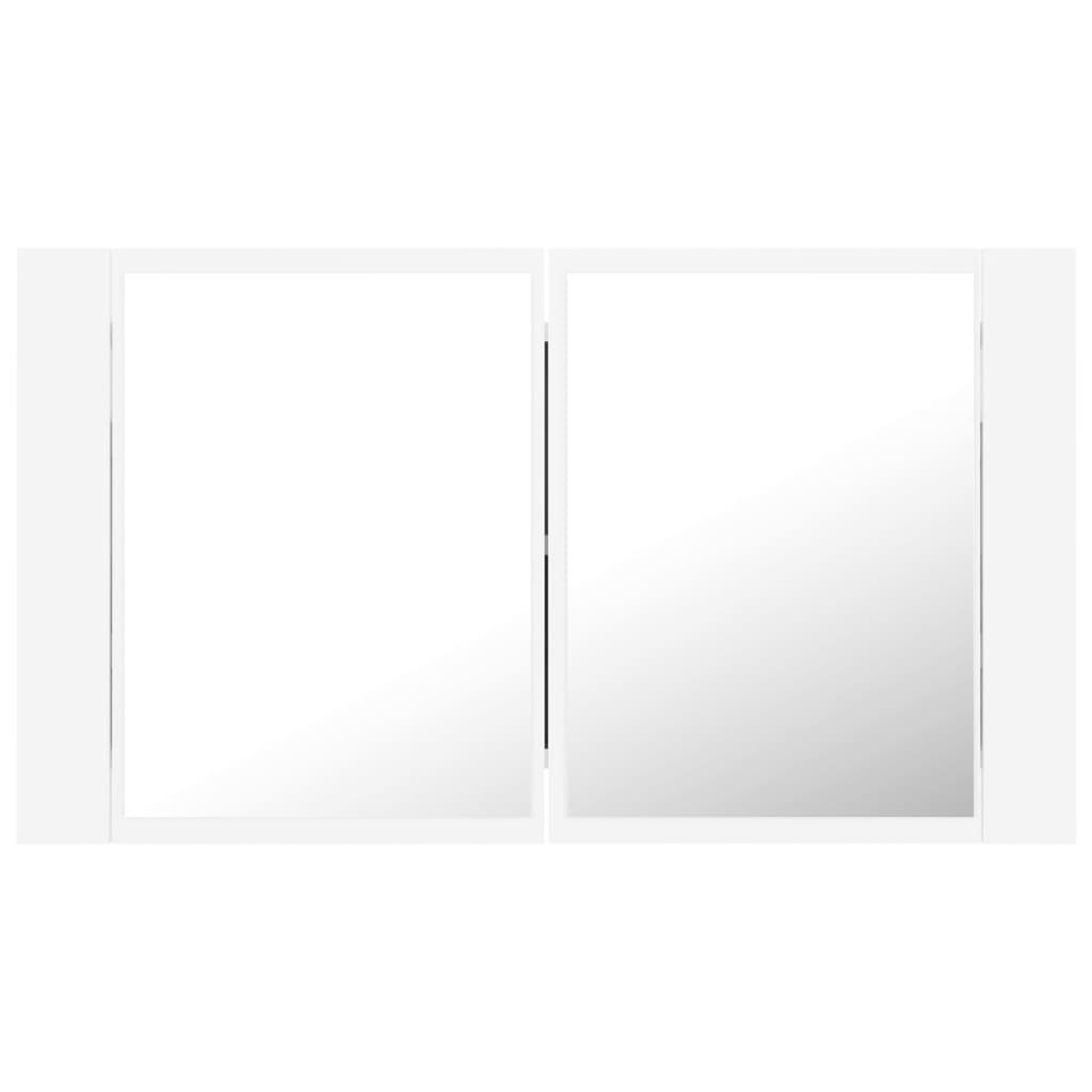 LED-speilskap hvit 80x12x45 cm akryl