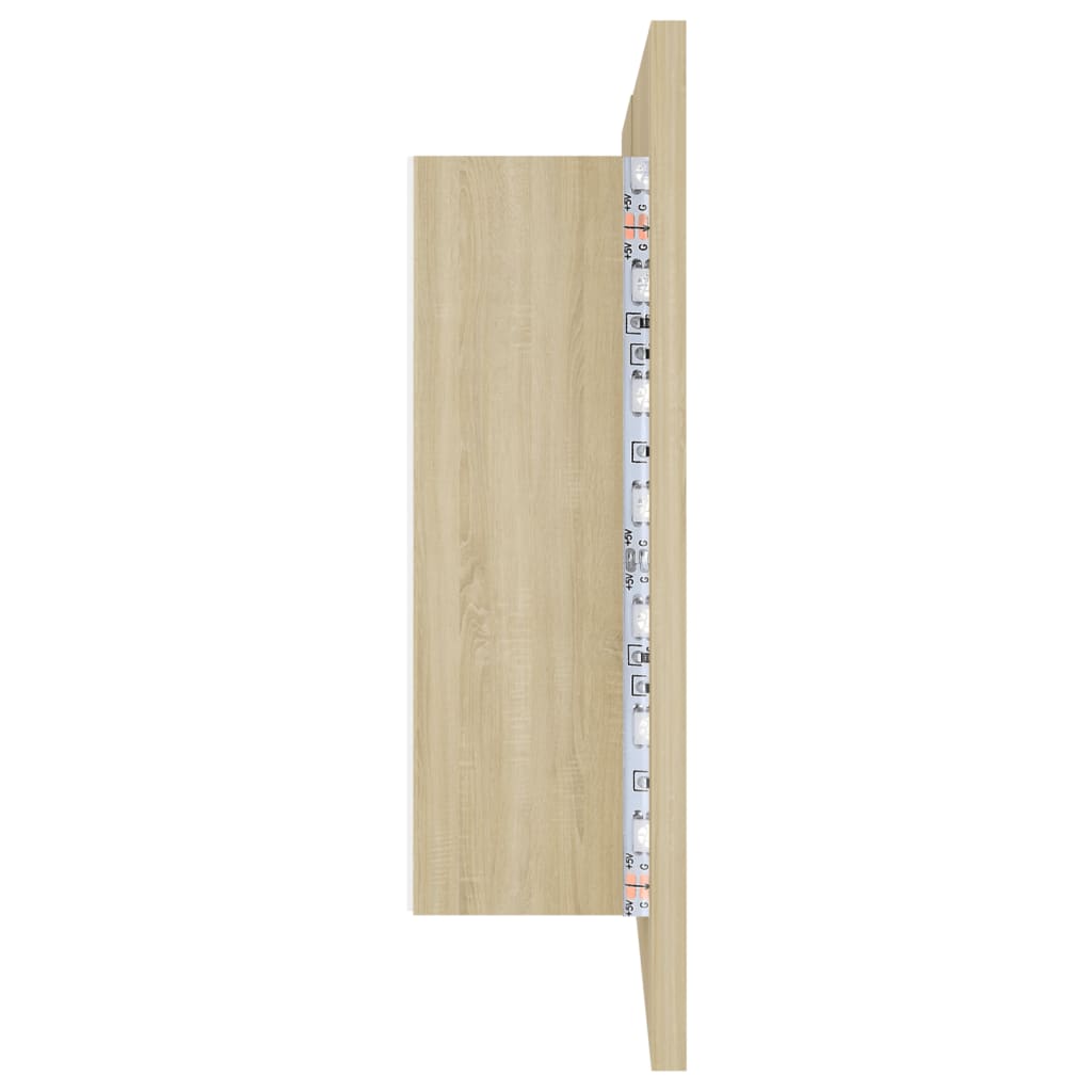 LED-speilskap sonoma eik 80x12x45 cm akryl