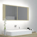 LED-speilskap til baderom sonoma eik 100x12x45 cm akryl