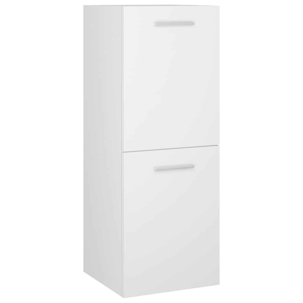 Baderomsskap hvit 30x30x80 cm konstruert tre