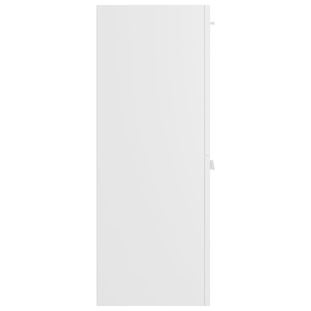 Baderomsskap hvit 30x30x80 cm konstruert tre