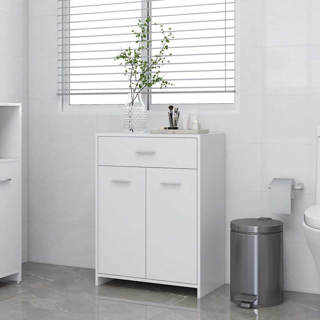 Baderomsskap hvit 60x33x80 cm konstruert tre