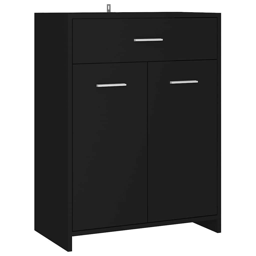 Baderomsskap svart 60x33x80 cm konstruert tre