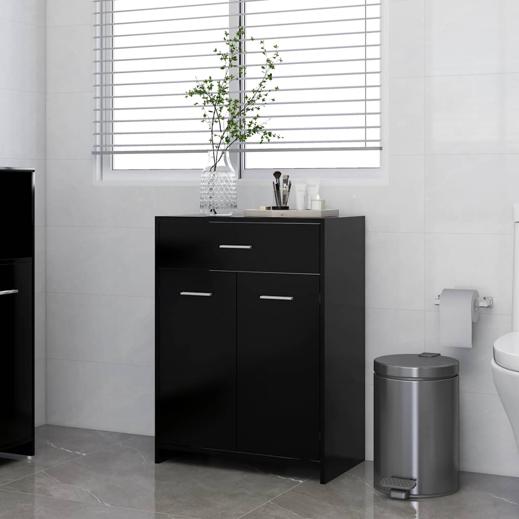 Baderomsskap svart 60x33x80 cm konstruert tre