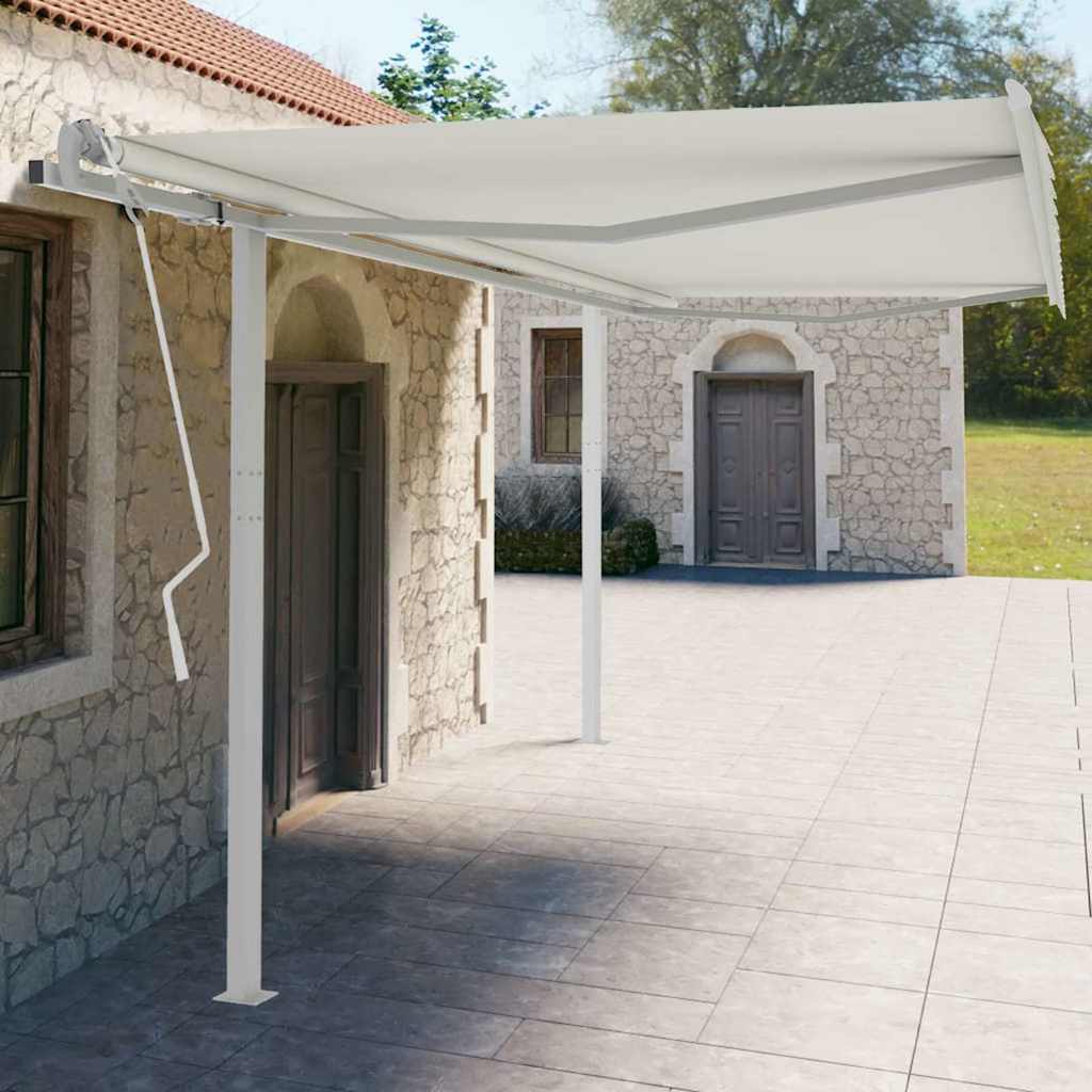 Markisestolpesett hvit 450x245 cm jern