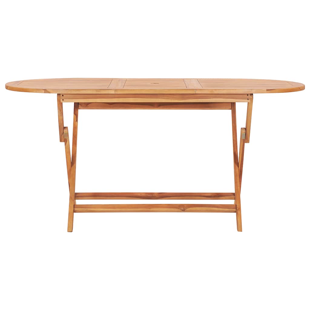 Utendørs spisestue sammenleggbar 9 deler heltre teak