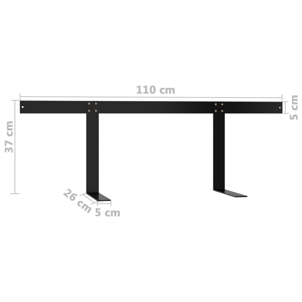 Ryggstøtte til pallesofa svart 110 cm jern