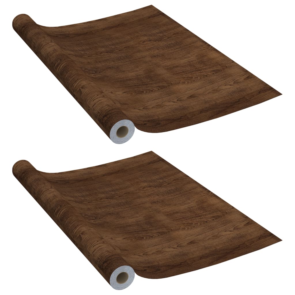 Selvklebende møbelfolier 2 stk 500x90 cm PVC mørk eikefarge