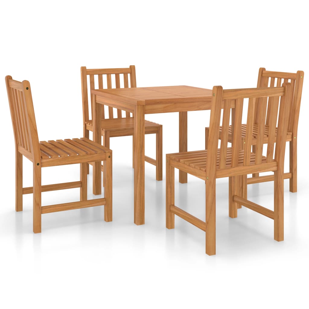 5-delt hagespisesett 80x80 cm heltre teak