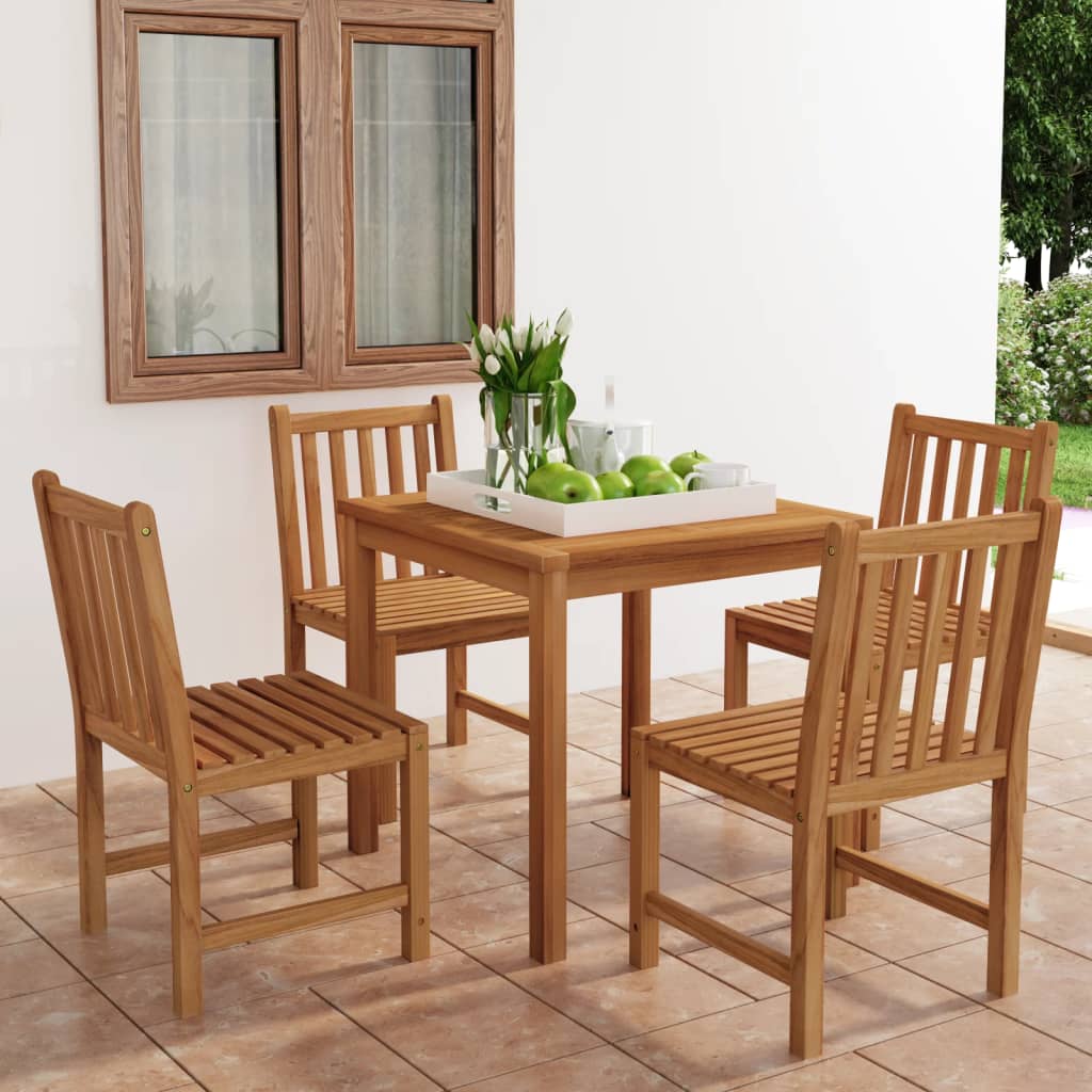 5-delt hagespisesett 80x80 cm heltre teak