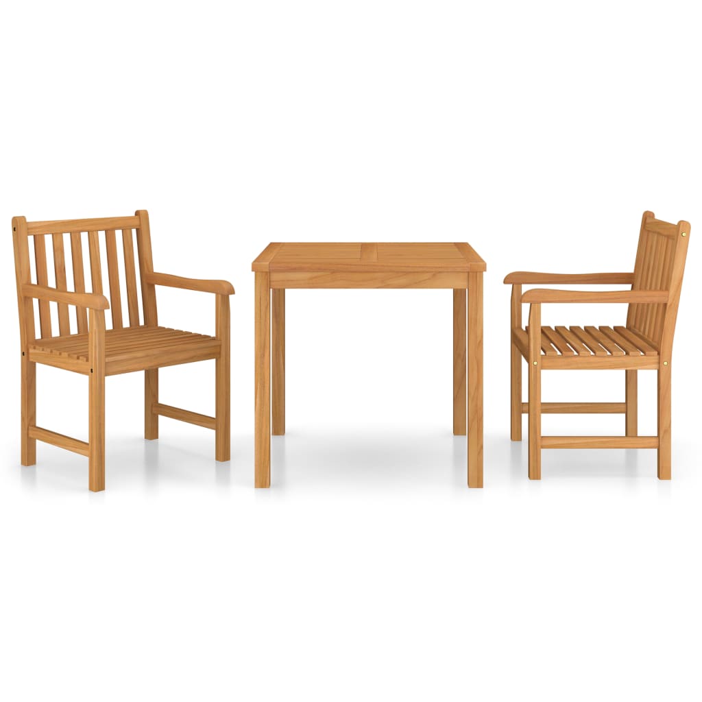 3-delt hagespisesett 80x80 cm heltre teak vidaXL