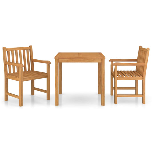 3-delt hagespisesett 80x80 cm heltre teak vidaXL