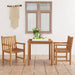 3-delt hagespisesett 80x80 cm heltre teak vidaXL