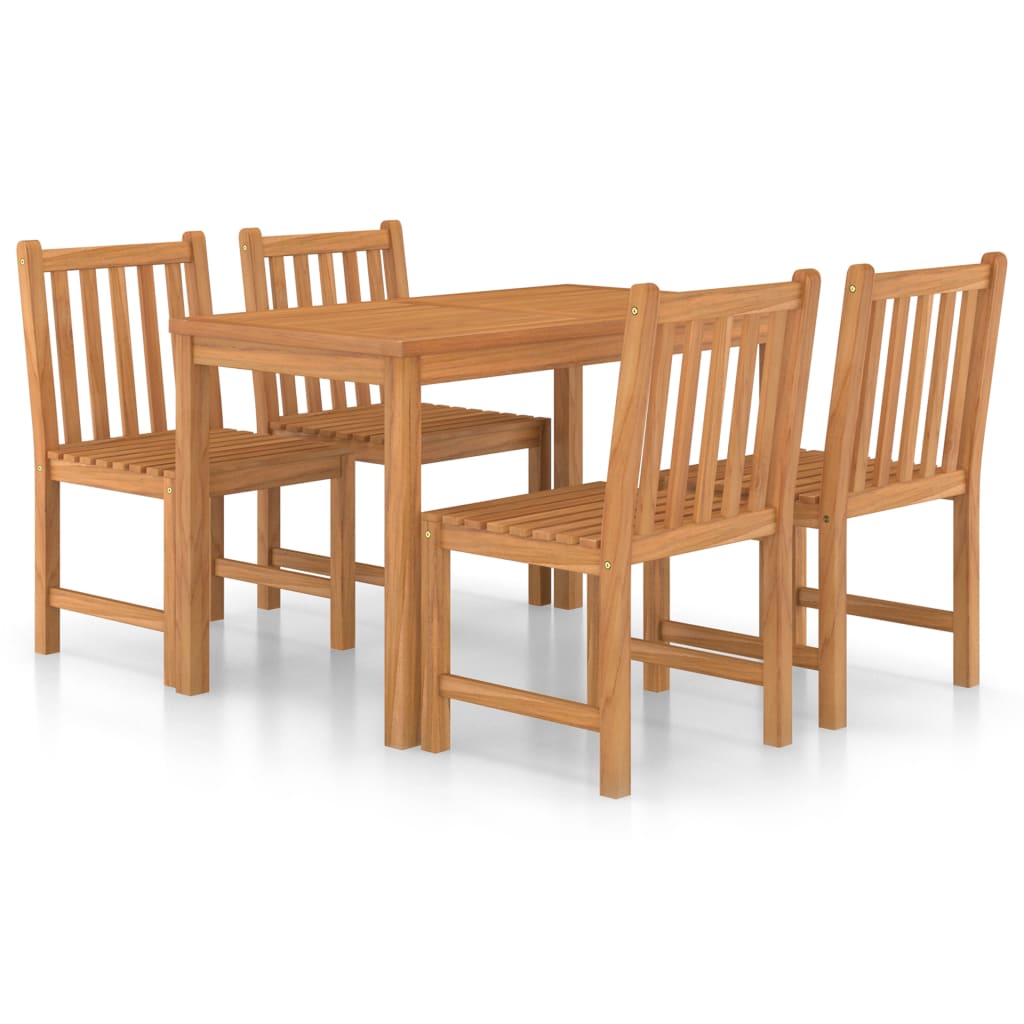 5-delers hagespisesett 120x70 cm heltre teak