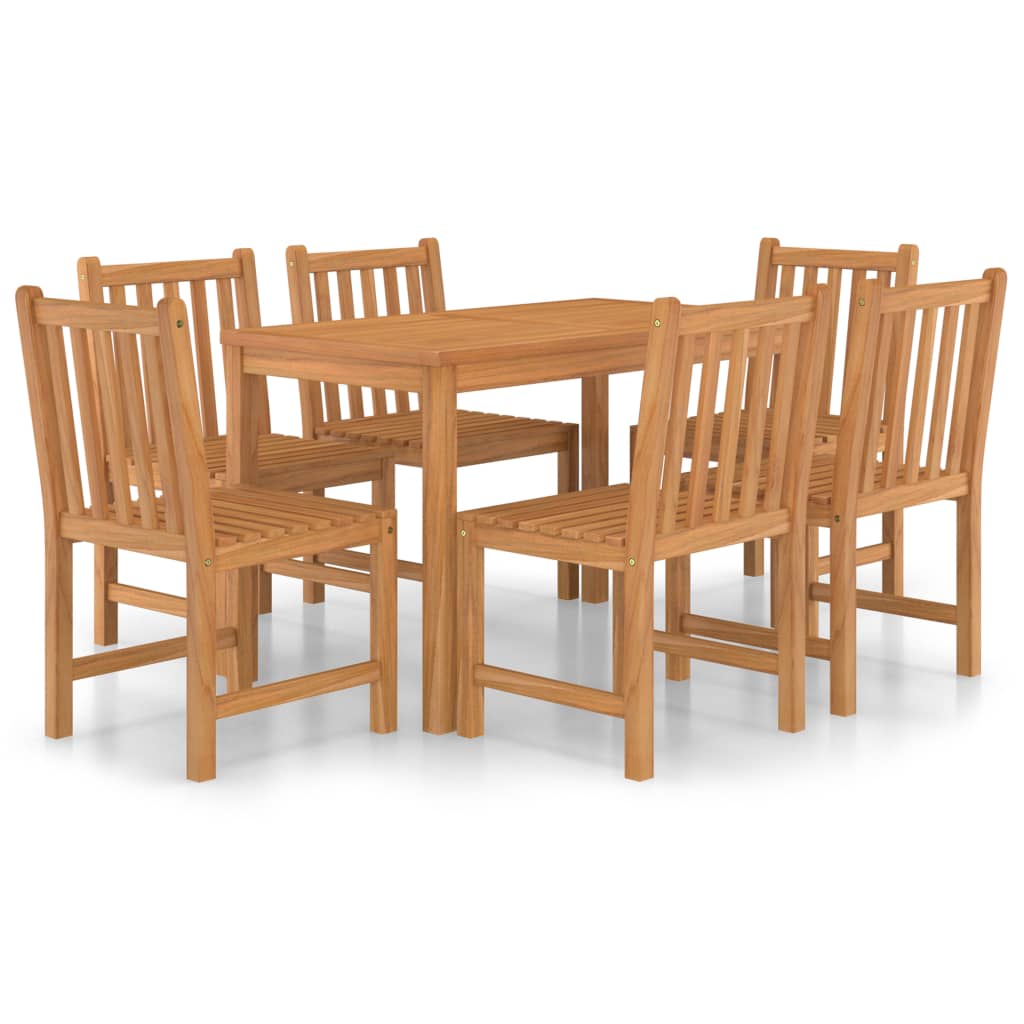 7-delers hagespisesett 120x70 cm heltre teak