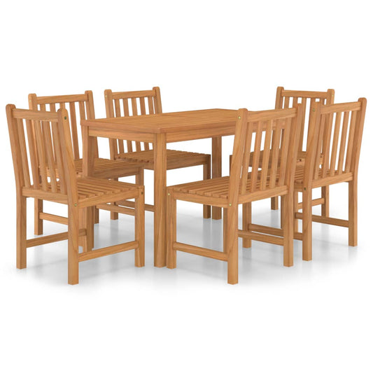 7-delers hagespisesett 120x70 cm heltre teak