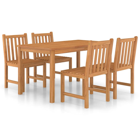 5-delers hagespisesett 140x80 cm heltre teak vidaXL