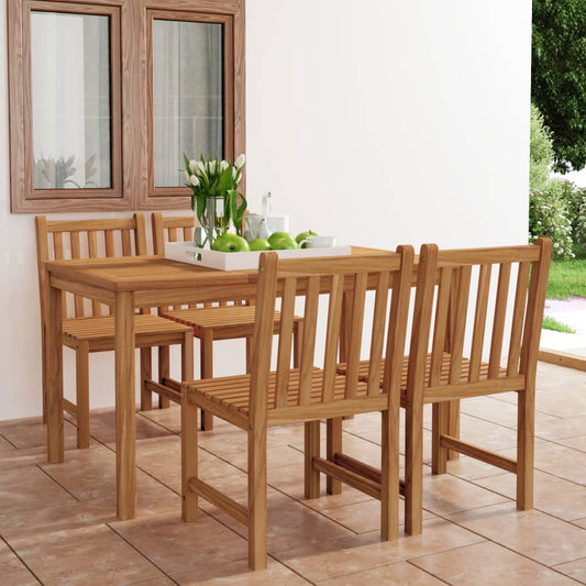 5-delers hagespisesett 140x80 cm heltre teak vidaXL