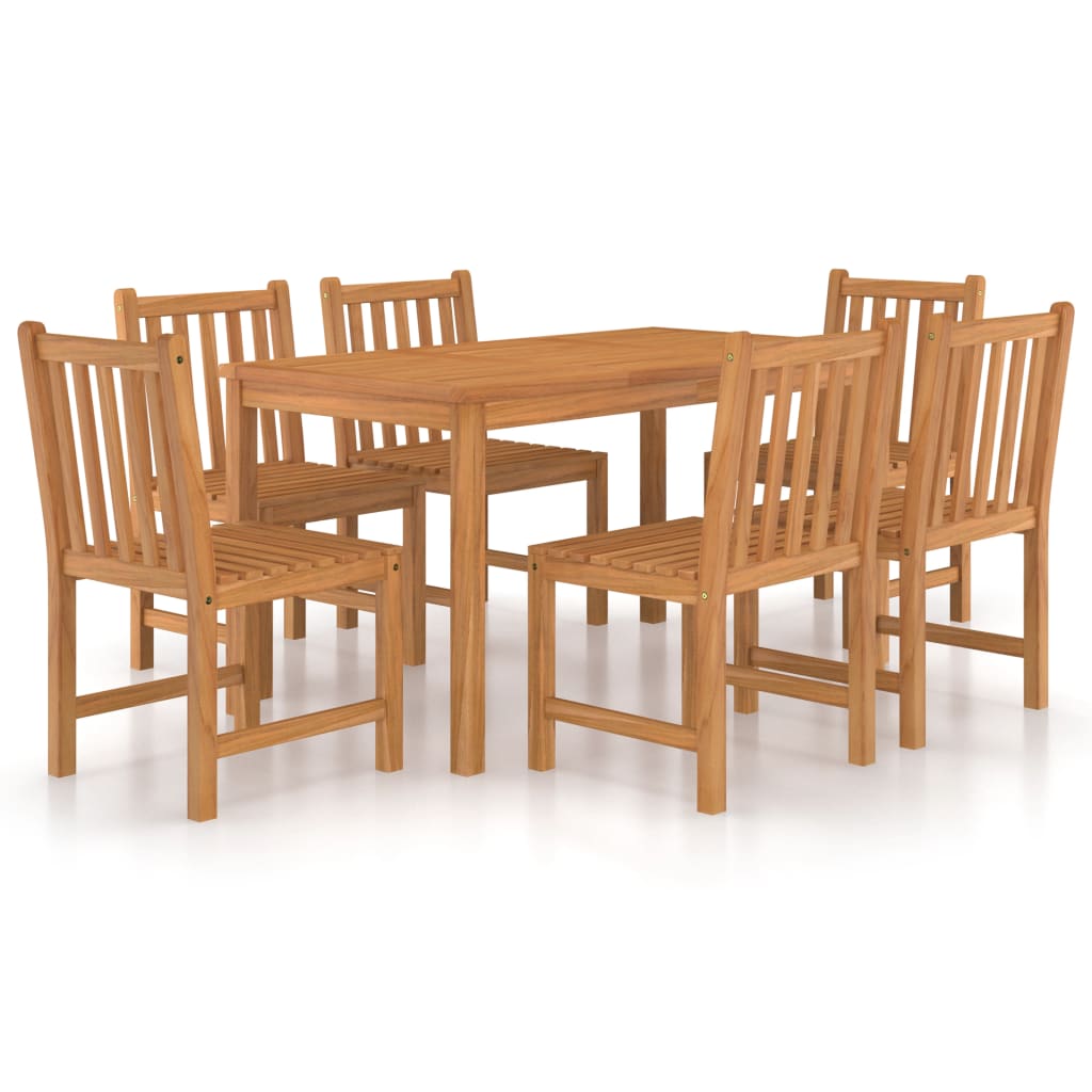 7-delers hagespisesett 140x80 cm heltre teak vidaXL
