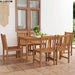 7-delers hagespisesett 140x80 cm heltre teak vidaXL