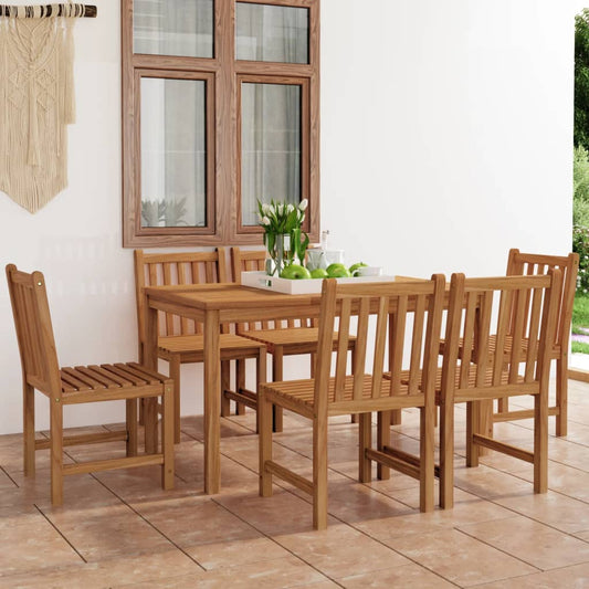 7-delers hagespisesett 140x80 cm heltre teak vidaXL