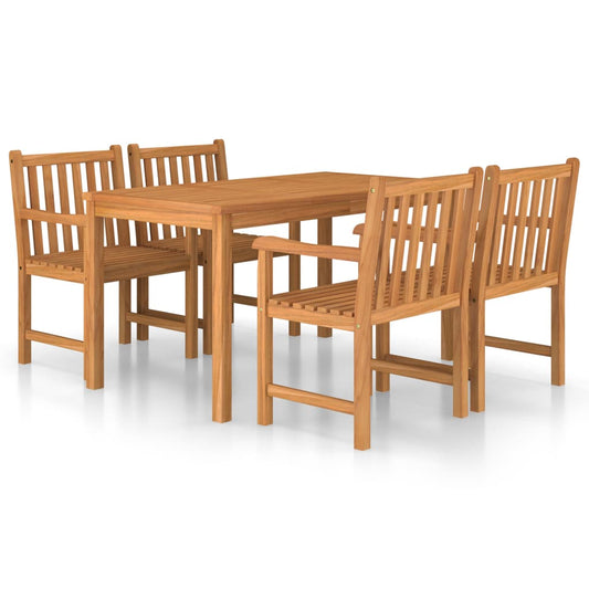 5-delers hagespisesett 140x80 cm heltre teak vidaXL