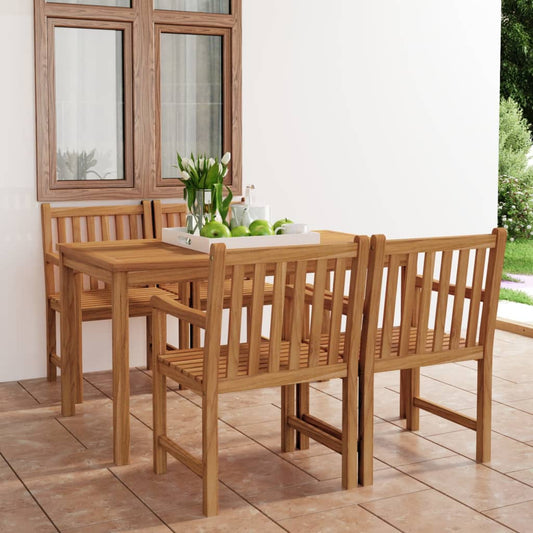 5-delers hagespisesett 140x80 cm heltre teak vidaXL