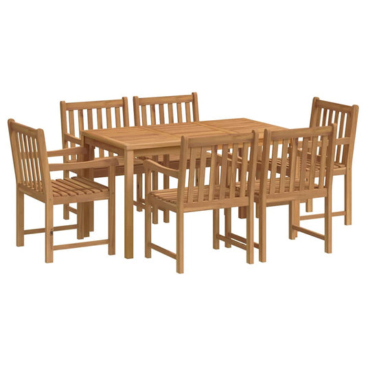 7-delers hagespisesett 140x80 cm heltre teak vidaXL