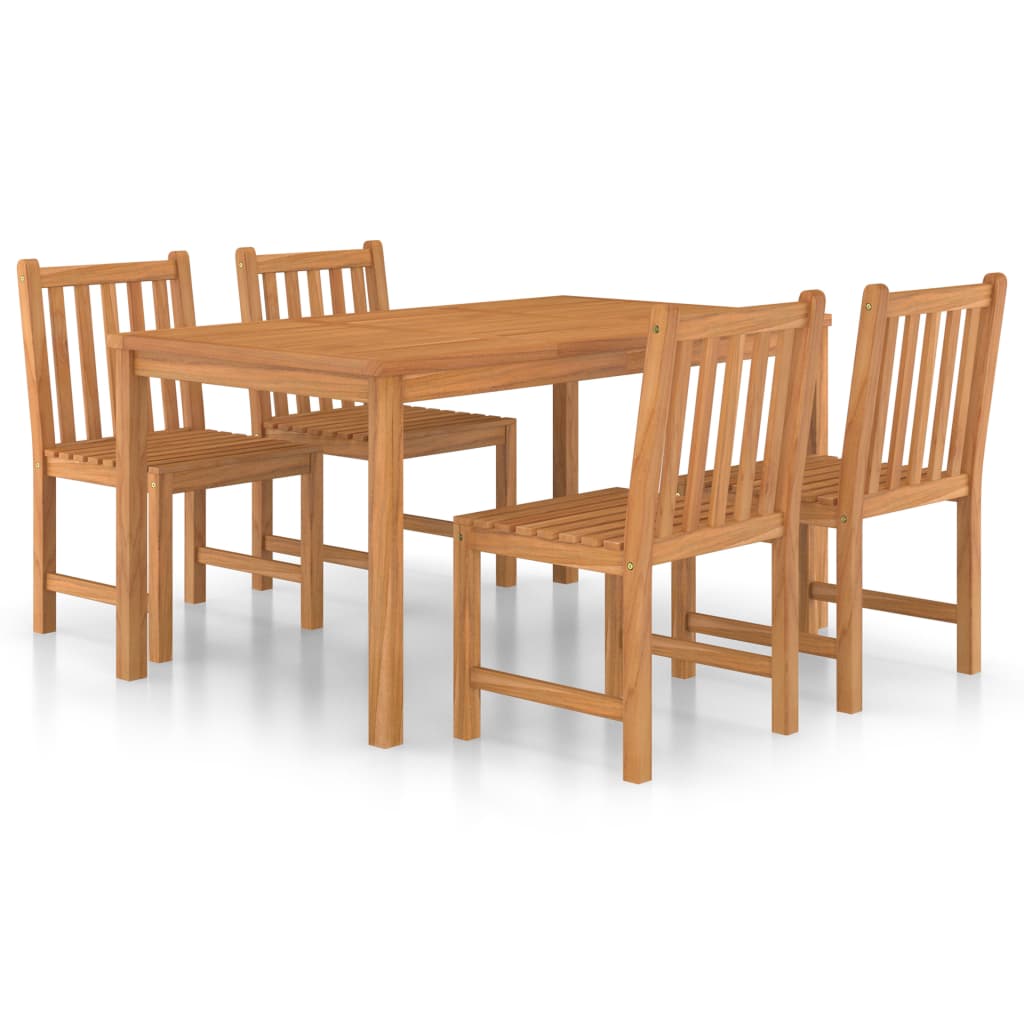 5-delers hagespisesett 150x90 cm heltre teak
