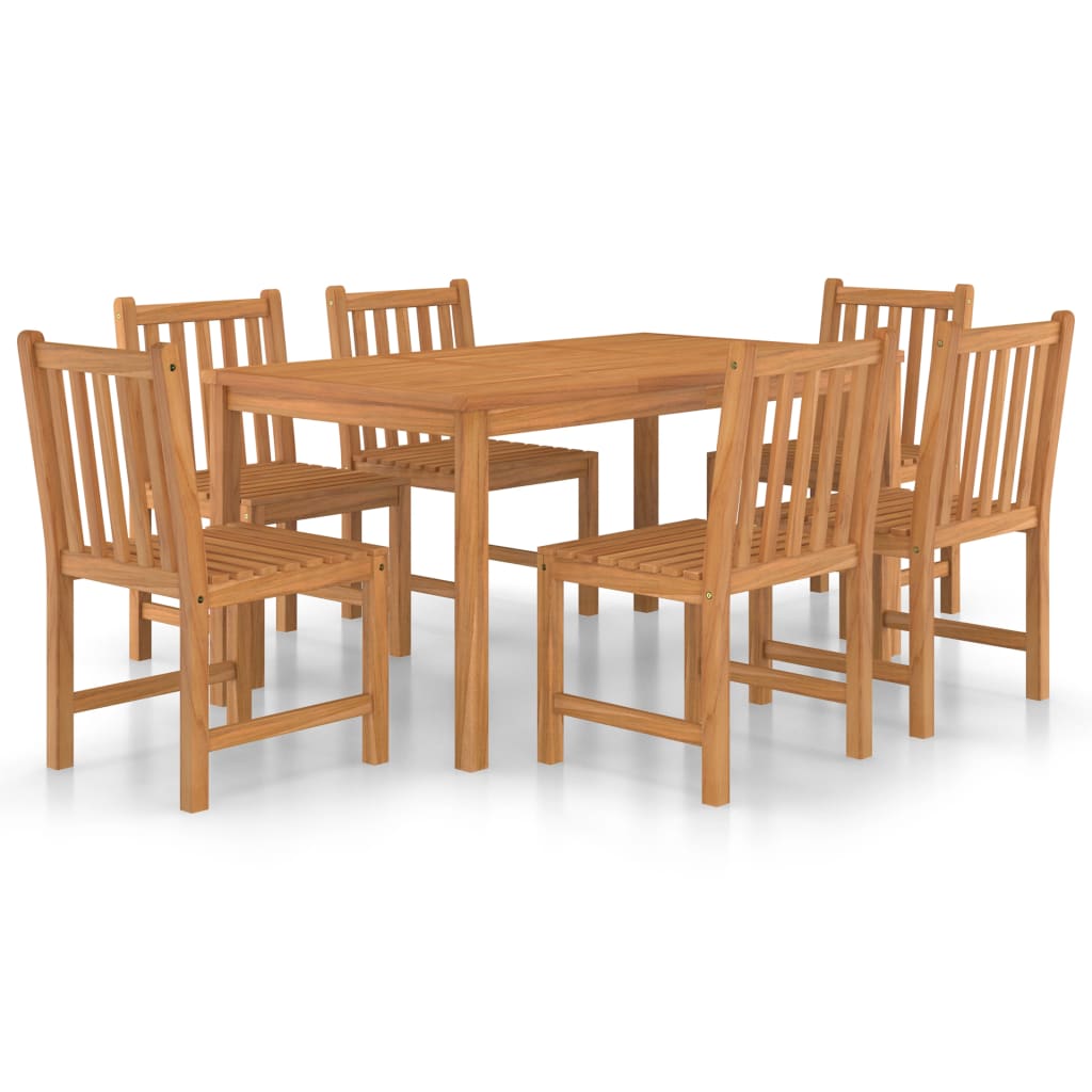 7-delers hagespisesett 150x90 cm heltre teak