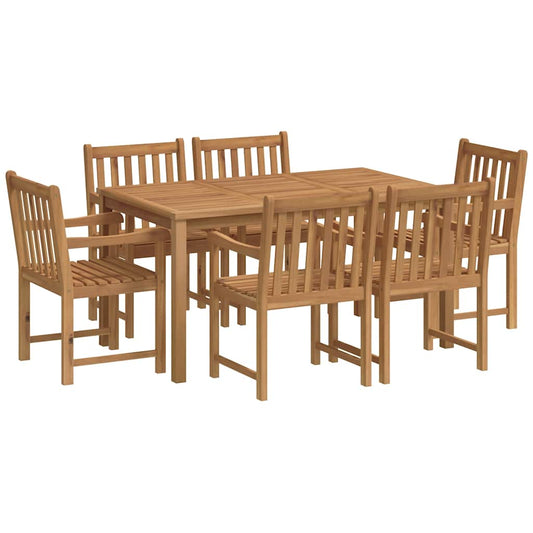 7-delers hagespisesett 150x90 cm heltre teak vidaXL