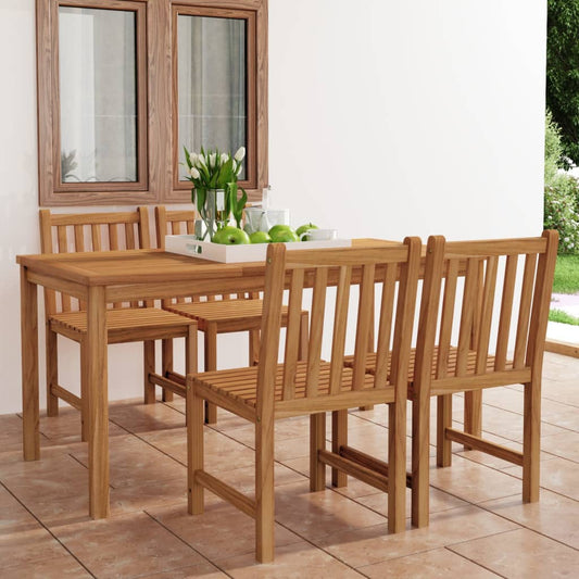 5-delers hagespisesett 160x80 cm heltre teak vidaXL