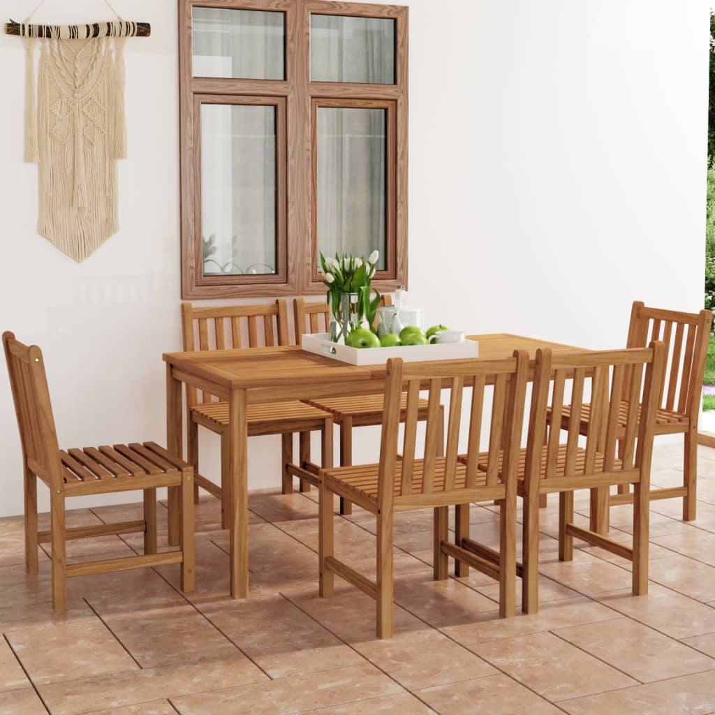7-delers hagespisesett 160x80 cm heltre teak vidaXL