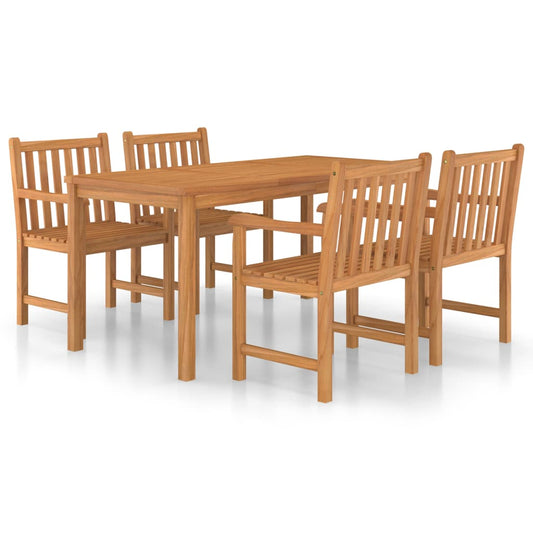 5-delers hagespisesett 160x80 cm heltre teak vidaXL