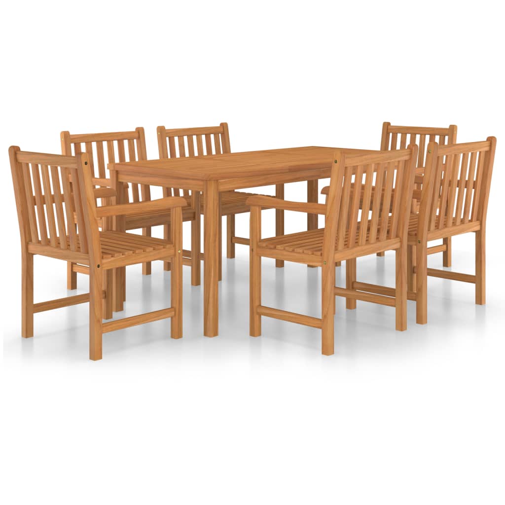 7-delers hagespisesett 160x80 cm heltre teak vidaXL