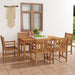 7-delers hagespisesett 160x80 cm heltre teak vidaXL