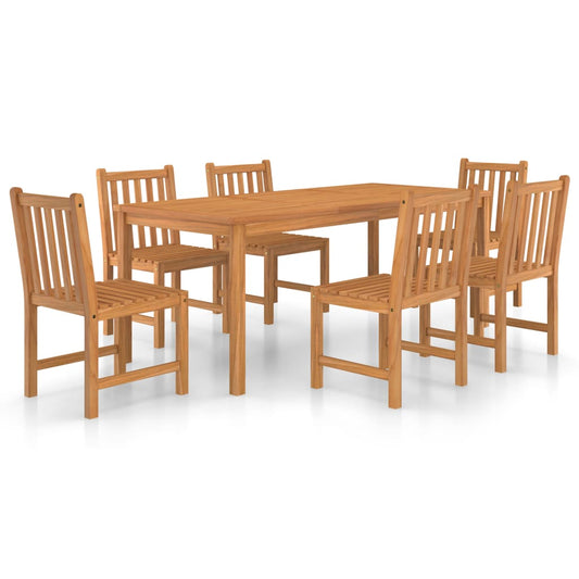 7-delers hagespisesett 180x90 cm heltre teak vidaXL